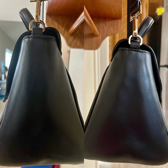 Kate Spade All Leather Elegant Black Shoulder Bag with Gold Details - Picture 5 of 16